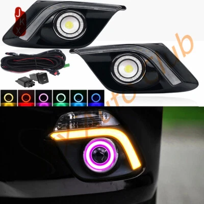 Juego de luces antiniebla LED DRL ojo halo anillo señal de giro anillo COB para Mazda 3 2014-2016 Foto 1 de 4