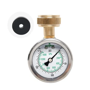 Medidor de prueba de presión de agua de acero inoxidable lleno de glicerina de 2", manguera de jardín Pressu - Imagen 1 de 12