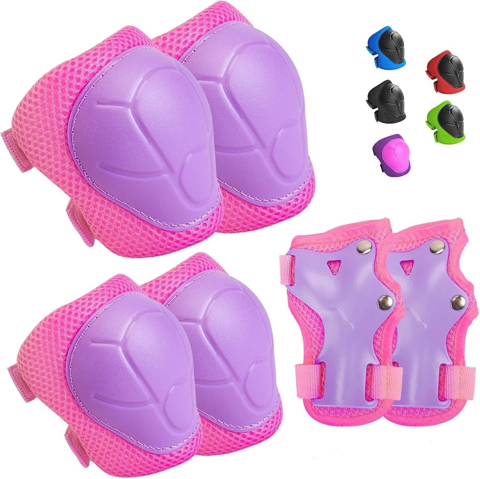 Kids Knee Elbow Wrist Guards 3-in-1 Set for Skating, Cycling, Scooter — 第 1/4 张图片