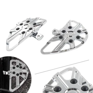 2x Aluminum Rear Passenger Footrest Floorboard For Harley Touring Softail - Picture 1 of 6