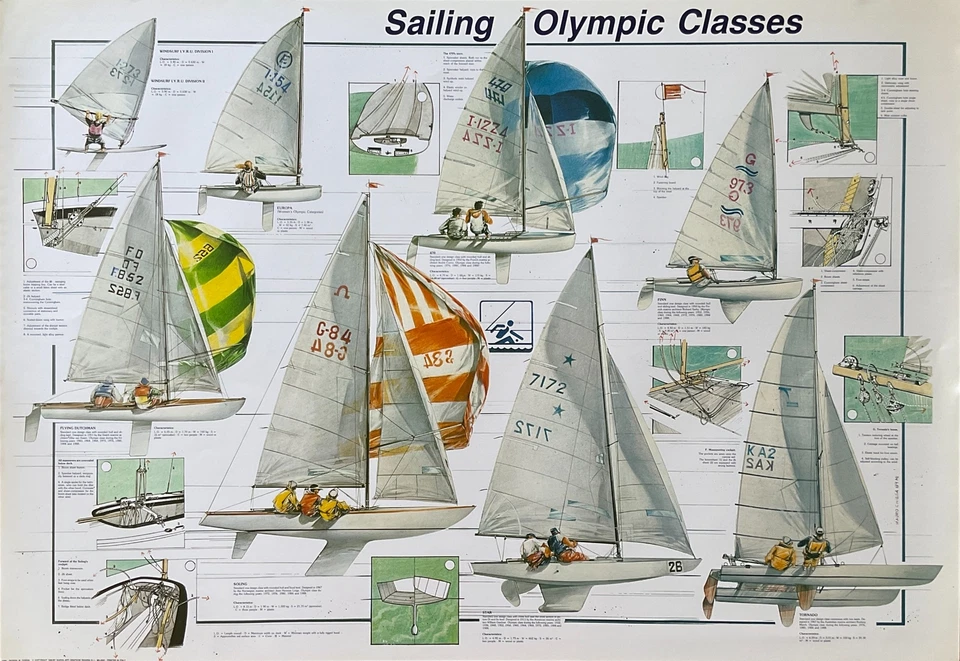 Pôster vintage hobby aulas olímpicas de vela 27 x 39 - Imagem 1 de 1