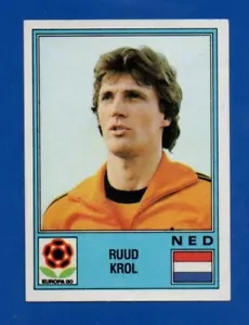 FIGURINA CALCIATORI PANINI EUROPA 80 RUUD KROL N.62 REMOVED - Foto 1 di 1