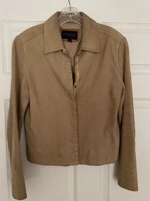 Womens Express Tan Suede Jacket Size 7/8 - Image 1 of 4