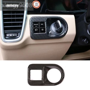 Cubierta de botón interruptor de faro interior para Porsche Cayenne 2018-23 ABS fibra de carbono - Imagen 1 de 10