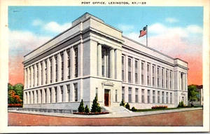 Lexington Kentucky KY Post Office Street Corner View Vintage C 1940's Postcard - Picture 1 of 2