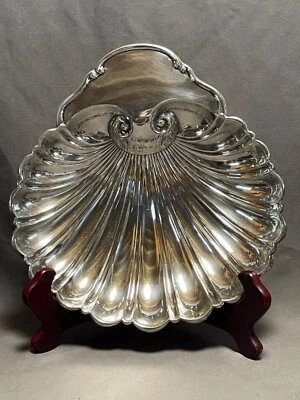 Mid Century MUECK-CARY CO INC 10" Large Clam Shell Sterling Silver Footed Dish - Image 1 of 4