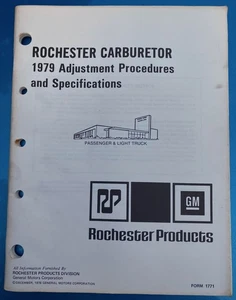 1979 ROCHESTER CARBURETOR Diagnosis, Adjustments & Specifications Booklet/Manual - Bild 1 von 2