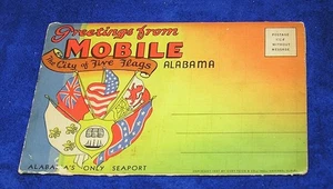 Vtg Postcard Folder "Greeting from Mobile Alabama" - Picture 1 of 5