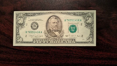 1990 Series (B) - Bank of NY  $50 Fifty Dollar Bill Federal Reserve Note - Image 1 of 2