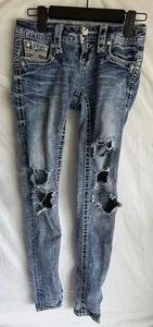 Rock Revival Barby Skinny Jeans Women’s Size 24 Denim Distressed 29” Inseam - Picture 1 of 6