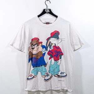 Looney Tunes Bugs Bunny Taz Hip Hop T-Shirt 1992 Large Vintage Cartoon - Bild 1 von 13