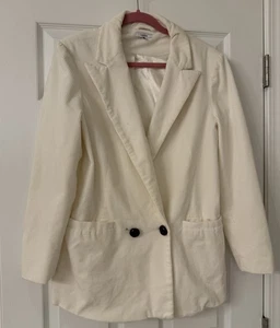 Traje Chaqueta GANNI Mujer Pana Blanco Crema Grande - Imagen 1 de 9