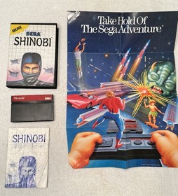 SHINOBI - 1988 Sega Master System In Box With Manual And Poster - Untested
