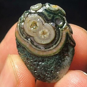 TOP 7G Natural Mongolia Gobi Agate Eye Agate  Crystal Stone  Healing L6938 - Picture 1 of 11