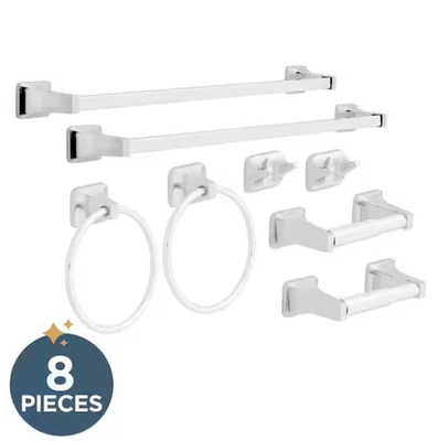 Juego de accesorios de baño Franklin Latón Futura de 8 piezas con (2) 24 pulgadas Toalleros #1 Foto 1 de 2