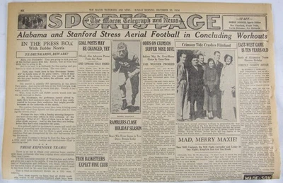 De colección 1934 Alabama Crimson Tide - Periódico Rose Bowl Champions Foto 1 de 3