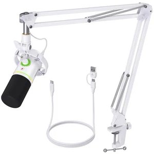 Kit de micrófono dinámico XLR/USB, micrófono de podcast RGB con software, silencio, ganancia - Imagen 1 de 5