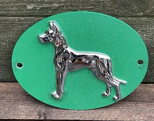 Vintage Deutsche Dogge LKW/Anhänger Aluminiumguss grünes Emblem mit silbernem 10,5 Zoll - Bild 1 von 3