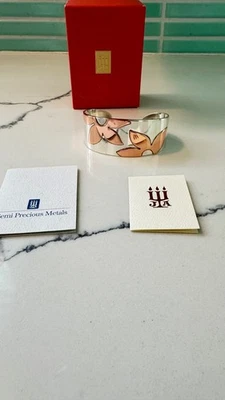 James Avery Retired Sterling Silver & Copper Floating Flowers Cuff Bracelet Rare - Image 1 of 4