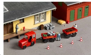 Auhagen 40511 Pomßenschlepper mit Anhänger „Mitropa“, Bausatz, H0 - Bild 1 von 1