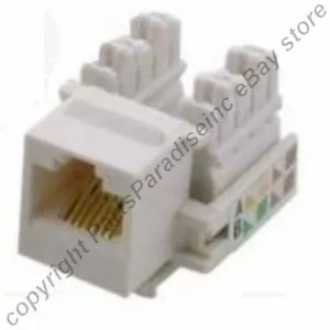 Cat5e RJ45 Keystone Netzwerk/Ethernet 10/100/1000 Buchse/Port 110 Punch {WEISS {ER - Bild 1 von 1