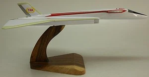 Mach-3 TWA Jetliner Airplane Mahogany Kiln Wood Model Small New - Picture 1 of 1
