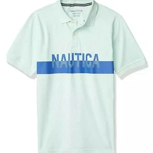 NWT Nautica Boys' Short Sleeve shirt Logo Print Polo Size Medium 10 / 12 - Picture 1 of 1