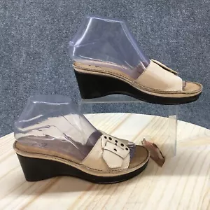 A2 by Aerosoles Sandals Womens 6 M Dread Stock Slides Beige Leather Wedge Casual - Picture 1 of 19