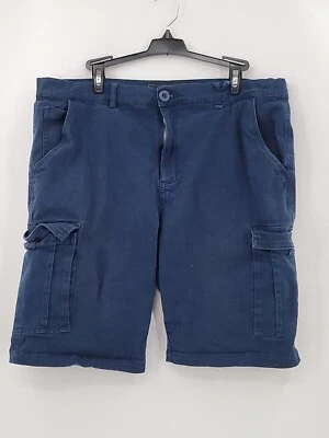 Wicked Stitch Cargo Shorts Mens Adult Size 38 Navy Blue Cotton Stretch - Imagem 1 de 4