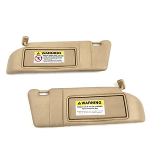 1992-1999 Mercedes W140 Tan Brown Sun Visors OEM Pair Passenger Driver W/ Lights - Picture 1 of 6