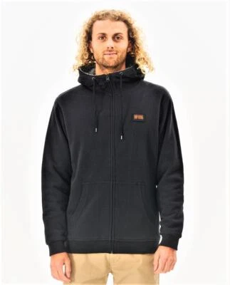 Rip Curl Hoodie Men's Lined Fleece Black Hoody Surf Revival - Image 1 of 4