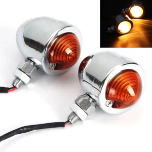 Pair Chrome Turn Signal Lights For Yamaha Virago XV 250 500 535 700 750 920 1100 - Bild 1 von 12