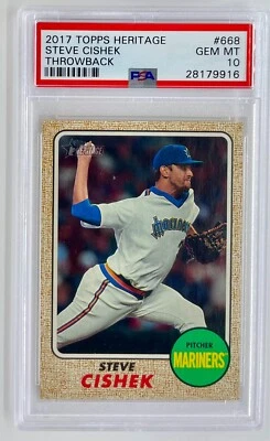 2017 Topps Heritage High STEVE CISHEK - PSA 10 Throwback Variation SSP #668 Pop3 - Image 1 of 2