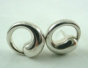Orecchini a perno TIFFANY & CO Elsa Peretti argento sterling 1/2" cerchio eterno - Foto 1 di 4