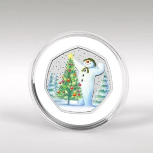 The Snowman 2024 Coloured Decal BU 50p Coin - Picture 1 of 3