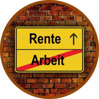 Rente Tortenaufleger Muffin Party Deko Geschenk Abschied Rentner Pension essbar - Bild 1 von 4