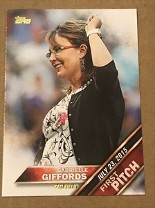 2016 TOPPS FIRST PITCH INSERT # FP-2 GABRIELLE GIFFORDS POLITICIAN CITI FIELD