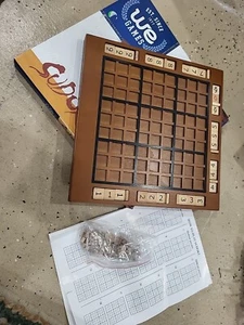 WE Games Wooden Sudoku Board with Storage Slots in Walnut Stain 11.5 in" - Picture 1 of 6