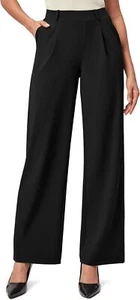 IUGA Womens Dress Pants Wide Leg Pull On Stretchy Work Pants Women High Waisted - Picture 1 of 11