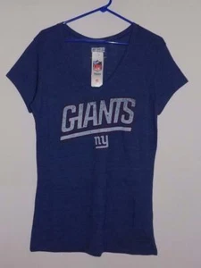 Camiseta New York Giants Eli Manning Mujer Tri-Mezcla Azul Cuello en V Nueva con Etiquetas - Imagen 1 de 5
