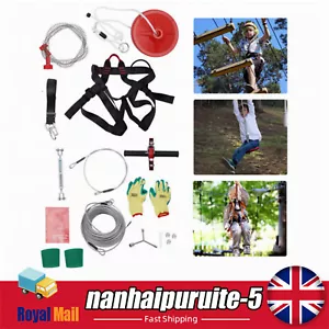 Zip Line Kit Choose Length 48M 160FT heavy duty 5mm Adults Zip Wire up to 330lbs - Picture 1 of 13
