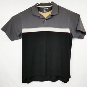  ADIDAS Climacool Medium Mens Gray-Black Polo Golf Shirt EUC Vented - Picture 1 of 7