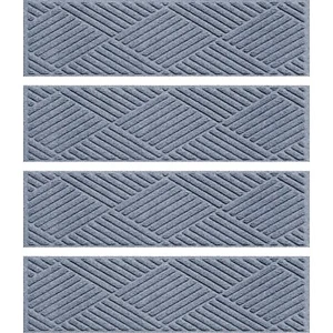 Waterhog Diamonds Stair Tread Mats bluestone Set Of 4 - Picture 1 of 1