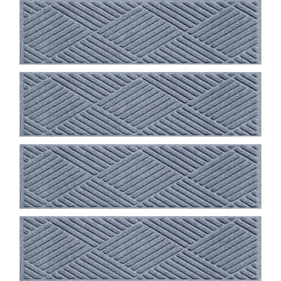 Waterhog Diamonds Stair Tread Mats bluestone Set Of 4 - Image 1 of 1