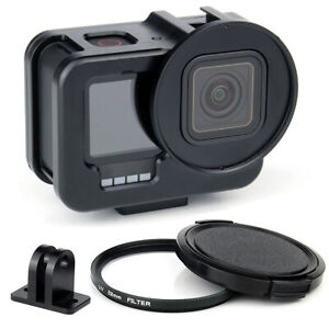 Aluminum Frame Mount Housing Case +52mm UV Lens Filter for GoPro Hero 9 10 Black