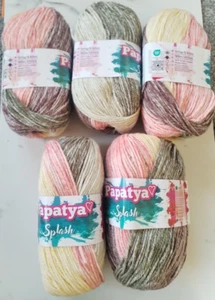 Papatya Splash Chunky/Aran Knitting Crochet Yarn Wool - 5Balls x 100g shade 13 - Picture 1 of 5