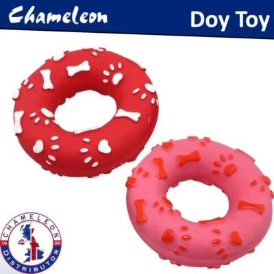 Dog Chew Toy Pet Donut Shape Teeth Cleaning Guard Chew Bite Random Colour Sent - Image 1 of 2