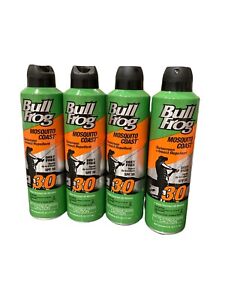 Bull Frog Mosquito Coast Insect Repellent Sunscreen Spray SPF 30 6 fl oz 4 Pack