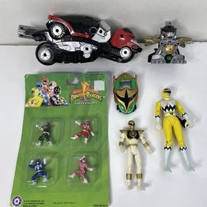 Lote de figuras Bandai Power Rangers blanco amarillo rojo rosa fiesta favor crucero de batalla - Imagen 1 de 10