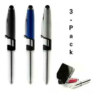 Lot of 3 FARRYS Stylus With 3 In 1 Pen - Stylus, Pen and Cell Holder - Black Ink - Picture 1 of 7
